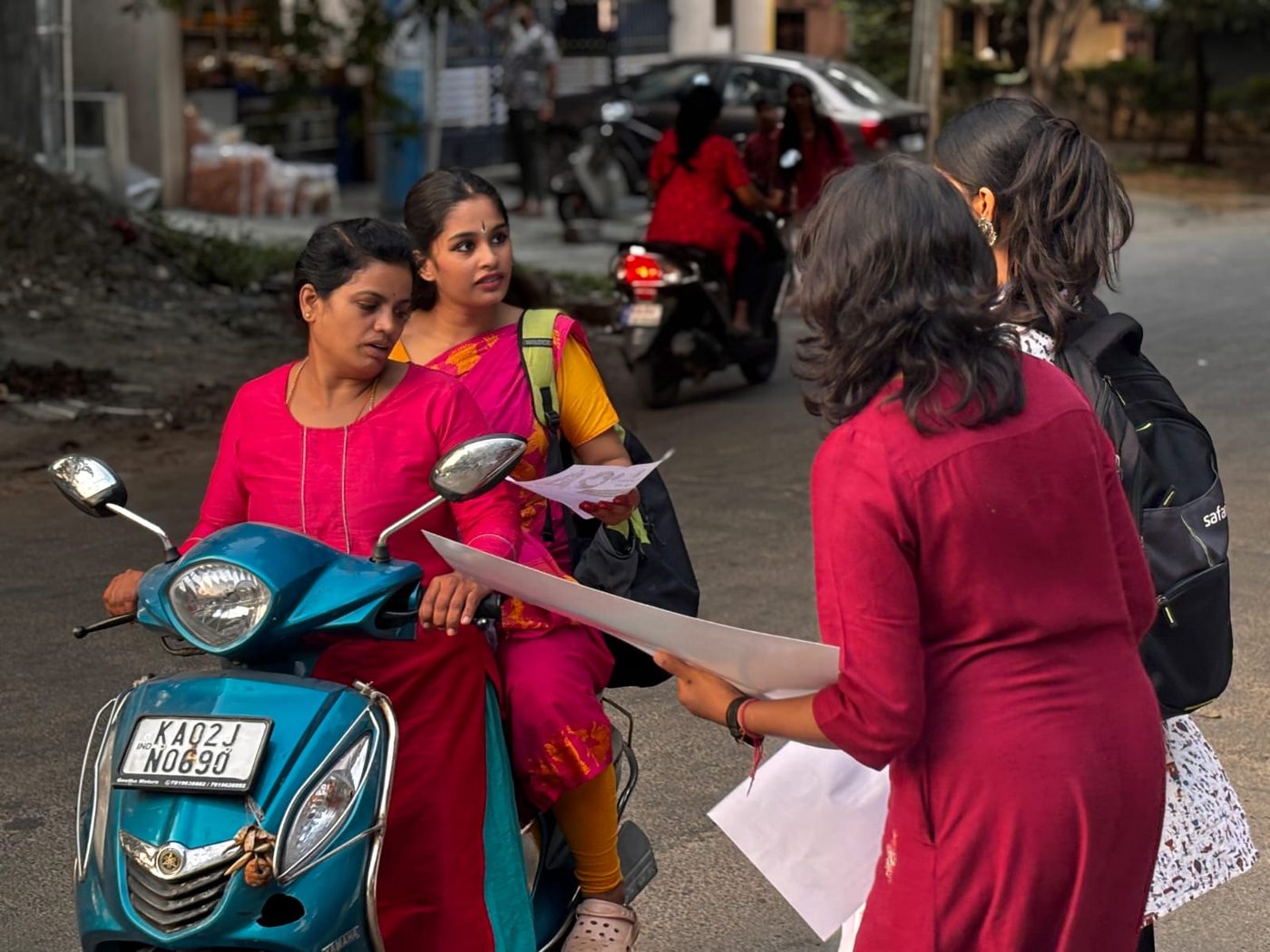 Volunteers with awareness posters on the street